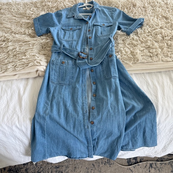 Sezane Raquel Dress Light Blue - Size 10 - Picture 4 of 6